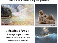Les 7,8 et 9 Juillet à Rignac (46500) « Eclairs d’Arts » Comme chaque année, à l’occasion de la fête, les artiste de Rignac exposent. J’accrocherai 5 de mes dernières toiles, salle communale.