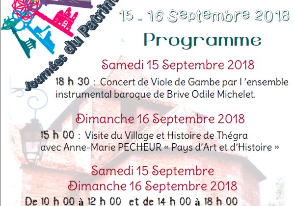 <br><b>expo journée du patrimoine à Thégra</b><br> 15 et 16 septembre 2018